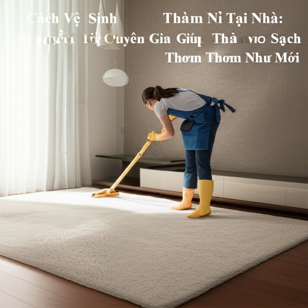 Hình minh họa cho bài viết: Cách Vệ Sinh Thảm Nỉ Tại Nhà: Bí Quyết Từ Chuyên Gia Giúp Thảm Sạch Thơm Như Mới
