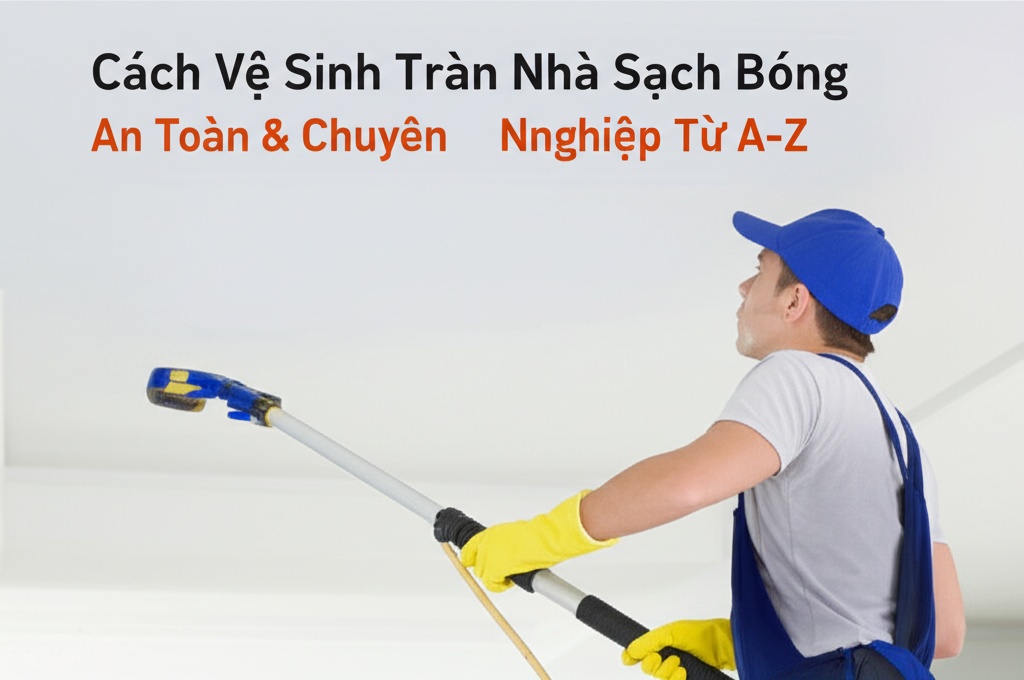 Hình minh họa cho bài viết: Cách Vệ Sinh Trần Nhà Sạch Bóng, An Toàn & Chuyên Nghiệp Từ A-Z
