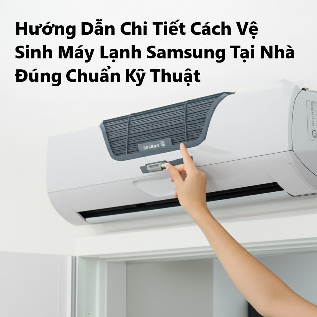 Hình minh họa cho bài viết: Hướng Dẫn Chi Tiết Cách Vệ Sinh Máy Lạnh Samsung Tại Nhà Đúng Chuẩn Kỹ Thuật
