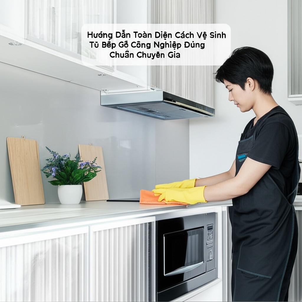 Hình minh họa cho bài viết: Hướng Dẫn Toàn Diện Cách Vệ Sinh Tủ Bếp Gỗ Công Nghiệp Đúng Chuẩn Chuyên Gia