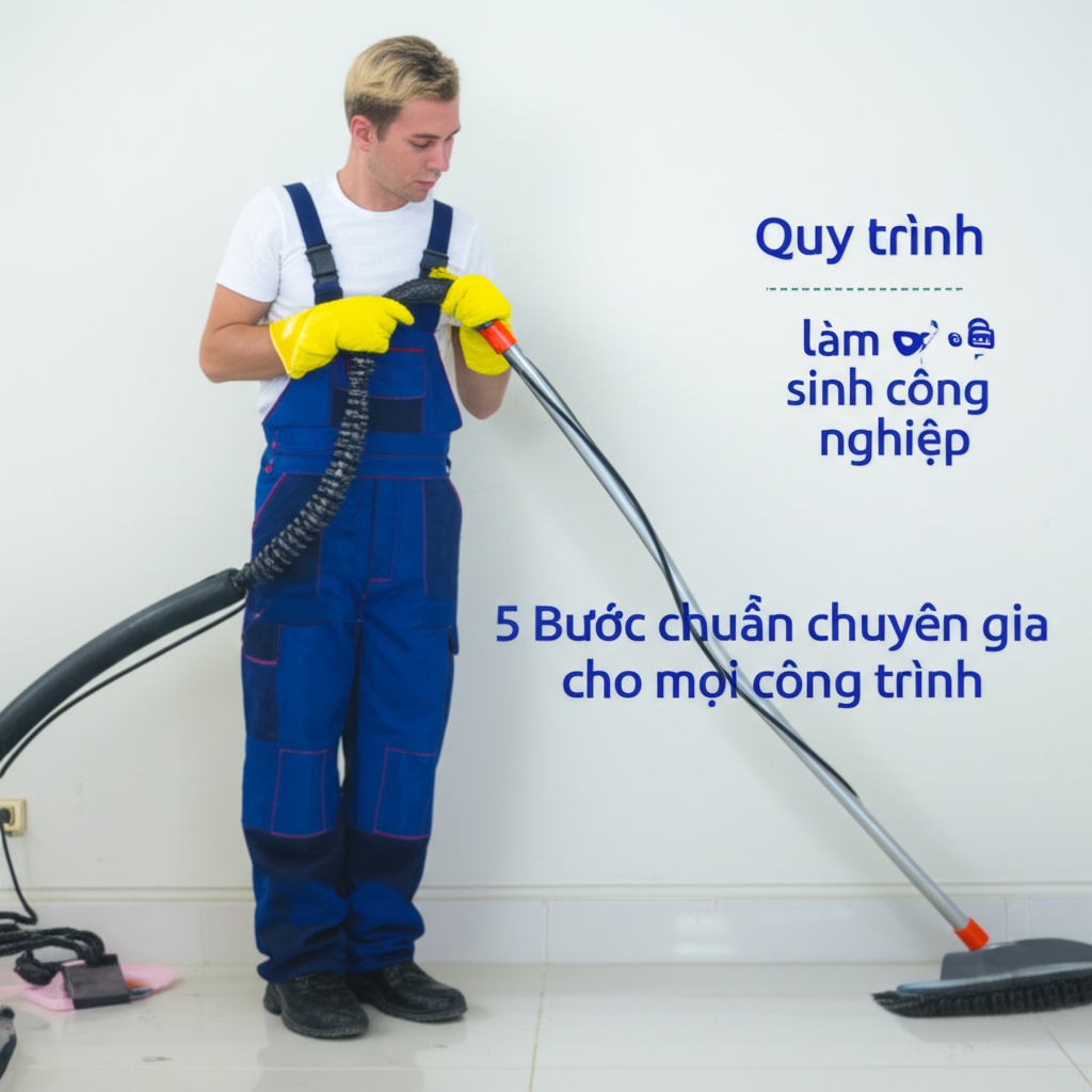 Hình minh họa cho bài viết: Quy trình làm vệ sinh công nghiệp: 5 Bước chuẩn chuyên gia cho mọi công trình